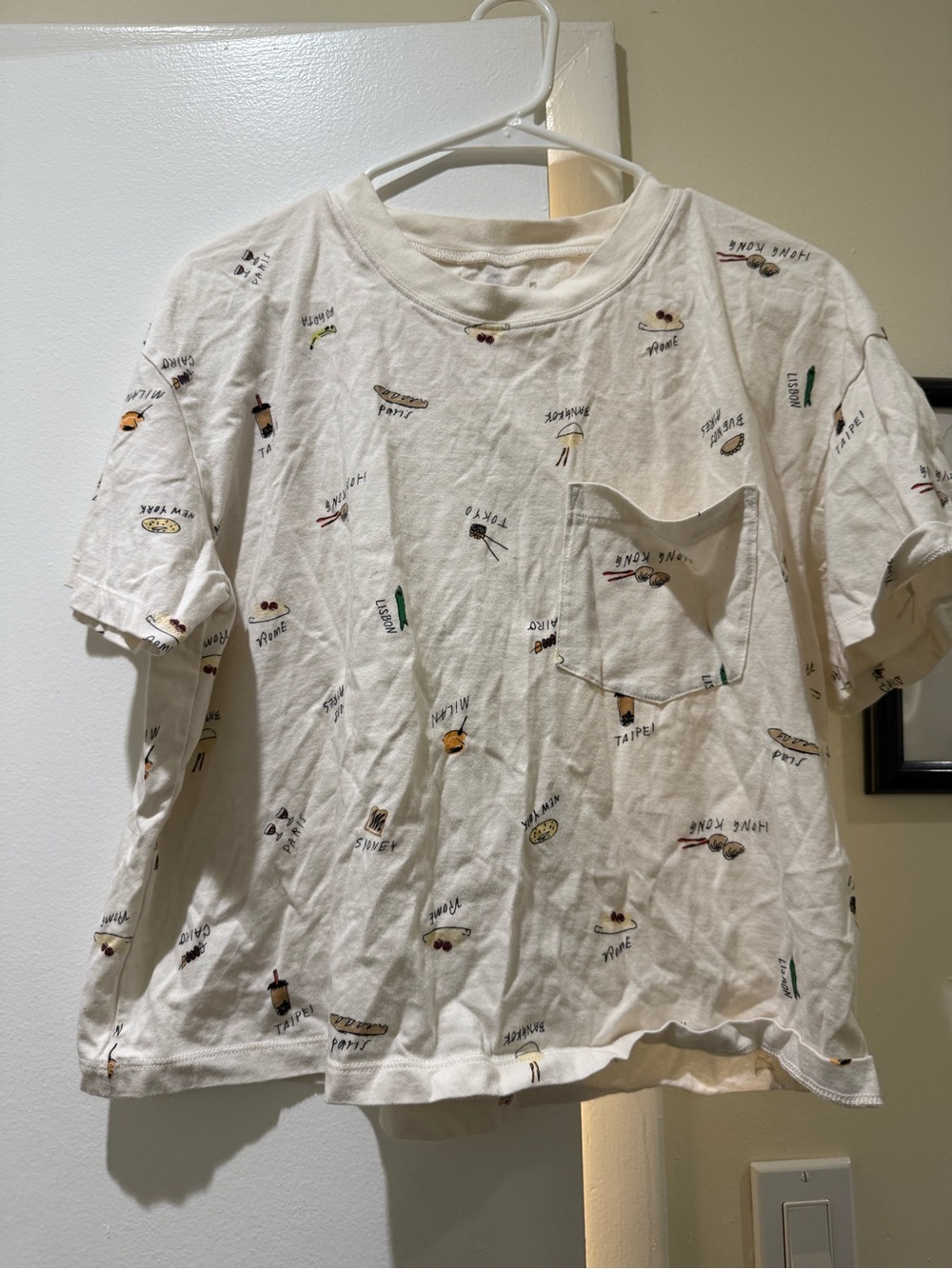 Women’s Madewell Food Culture Print Boxy Crop Short Sleeve T-Shirt, size L